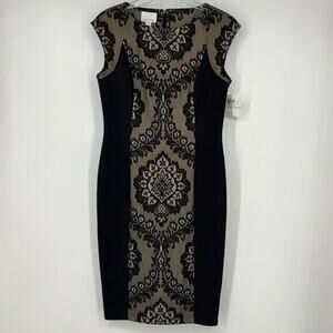 Donna Morgan Black and Tan Dress Women's 6 NEW with tags.